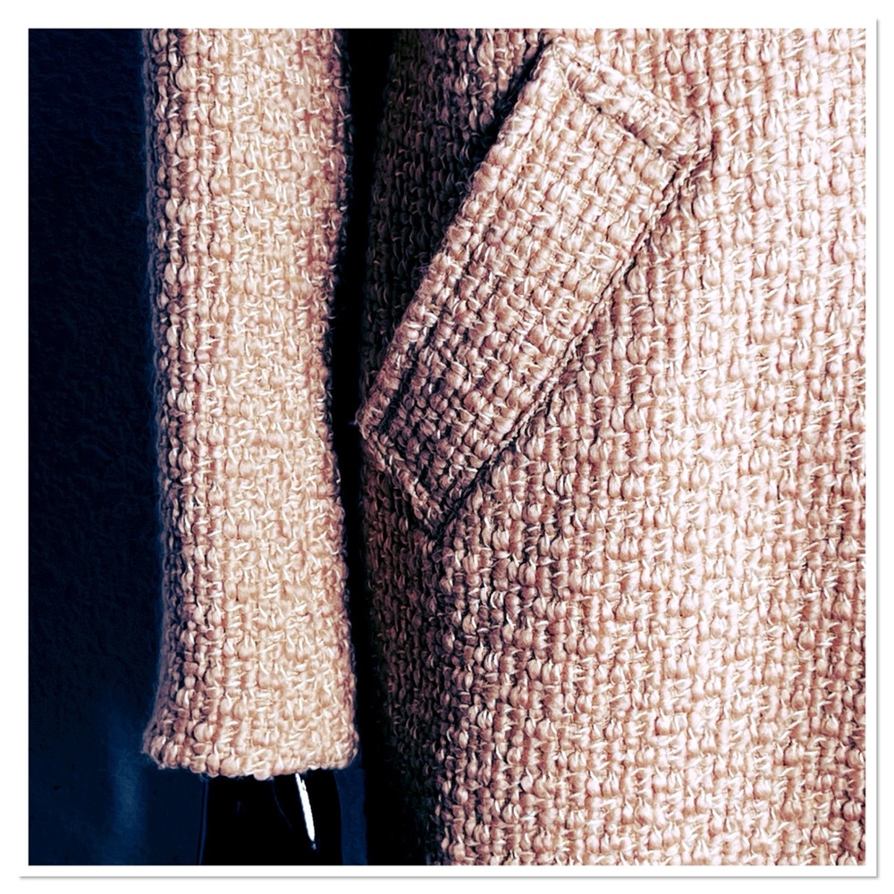 Abercrombie & Fitch Women's Wool Blend Light Pink Neutral Texture Sz S Oversized - Picture 3 of 10